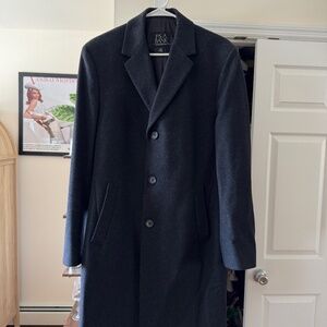 Jos. A. Bank Men's 3-Button Wool Blend Dark Gray Overcoat 38R